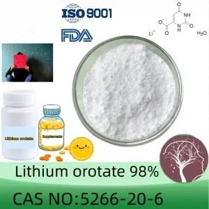 Lithium orotate powder manufacturer CAS No.: 5266-20-6 98% purity min. for supplement ingredients