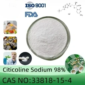 Citicoline Sodium powder manufacturer CAS No.: 33818-15-4 98.0% purity min. for supplement ingredients